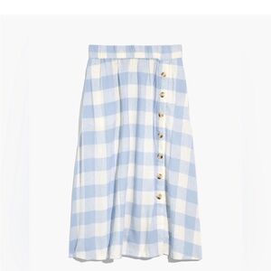 Madewell Gingham Midi Skirt